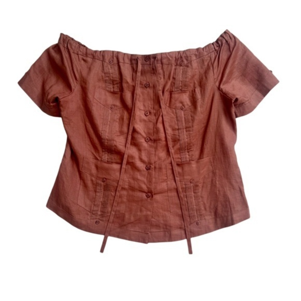 Rust Off-Shoulder Blouse